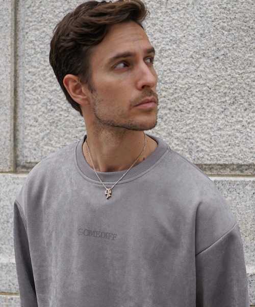 SOMEDIFF（サムディフ）の「【SOMEDIFF】ルーズシルエットスウェードロンT メンズ 長袖Tシャツ スウェードトレーナー オーバーサイズ 春服 冬服（Tシャツ/カットソー・メンズ・ベージュ/ホワイト/グレー/ネイビー・M/XL/L）」の9枚目の写真