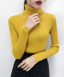 【50％OFF】IVISUTO タートルネックニット　イエロー 50％OFF】IVISUTO タートルネックニット イエロー トップス