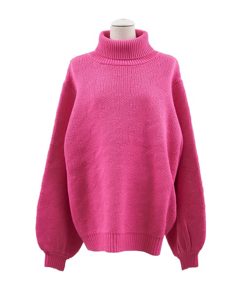 PUNYUS（プニュズ）の「タートルネックオーバーニット（ニット/セーター・レディース・グレー/ブラック/ピンク/グリーン/オフホワイト・4/3）」の13枚目の写真