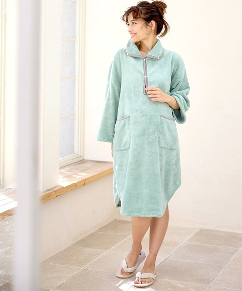 Rosemadame（ローズマダム）の「ワンオペの時便利なバスローブワンピース/ガウン(マタニティ/授乳服）授乳口付き 授乳楽々 妊婦服 産前・産後対応)（ガウン/バスローブ・レディース・モカ/スモークピンク/チャコールグレー/ライトグリーン・M-L）」の9枚目の写真