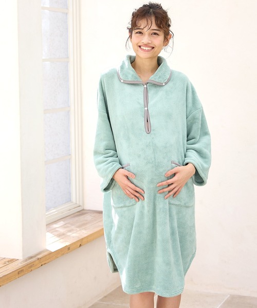 Rosemadame（ローズマダム）の「ワンオペの時便利なバスローブワンピース/ガウン(マタニティ/授乳服）授乳口付き 授乳楽々 妊婦服 産前・産後対応)（ガウン/バスローブ・レディース・モカ/スモークピンク/チャコールグレー/ライトグリーン・M-L）」の8枚目の写真