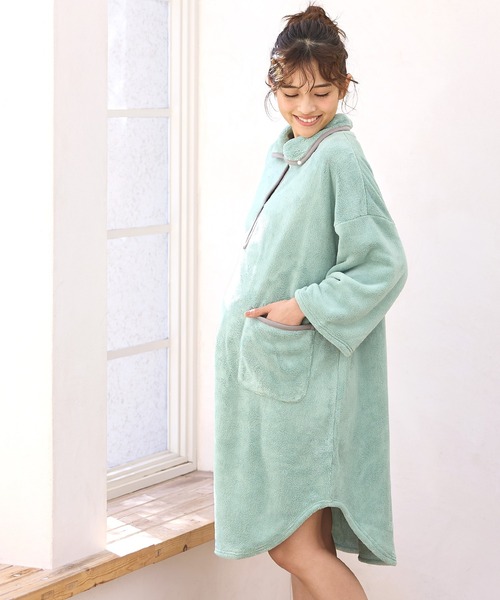Rosemadame（ローズマダム）の「ワンオペの時便利なバスローブワンピース/ガウン(マタニティ/授乳服）授乳口付き 授乳楽々 妊婦服 産前・産後対応)（ガウン/バスローブ・レディース・モカ/スモークピンク/チャコールグレー/ライトグリーン・M-L）」の12枚目の写真