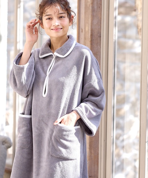 Rosemadame（ローズマダム）の「ワンオペの時便利なバスローブワンピース/ガウン(マタニティ/授乳服）授乳口付き 授乳楽々 妊婦服 産前・産後対応)（ガウン/バスローブ・レディース・モカ/スモークピンク/チャコールグレー/ライトグリーン・M-L）」の11枚目の写真