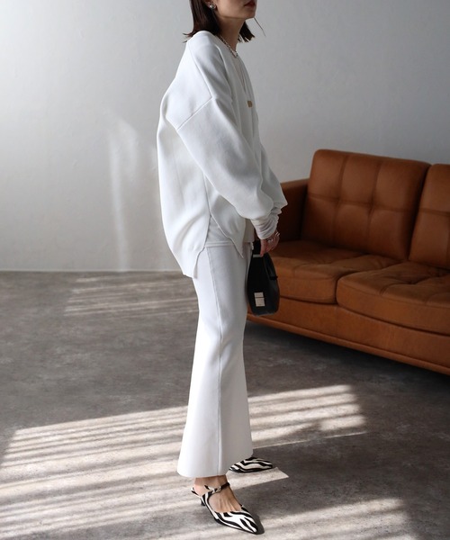 Bonjour Sagan（ボンジュールサガン）の「ダンボールニットスカート（スカート・レディース・ブラック/オフホワイト/チャコールグレー/ブラウン/レッド/ベージュ・S/M）」の9枚目の写真