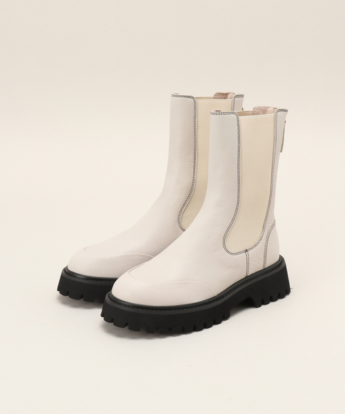 Mollini（モリーニ）の「【MOLLINI /モリーニ】SHAMPAS-MO Boots：サイドゴアブーツ（ブーツ・レディース・ブラック/ホワイト系その他・37）」の2枚目の写真