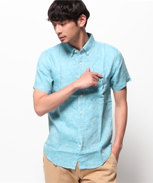 ivory court（アイボリーコート）の「リネンシャツ H/S◆（シャツ/ブラウス・メンズ・ネイビー/ダークブルー/ブルー系その他/ブラック/ホワイト/ピンク・40/38）」の5枚目の写真