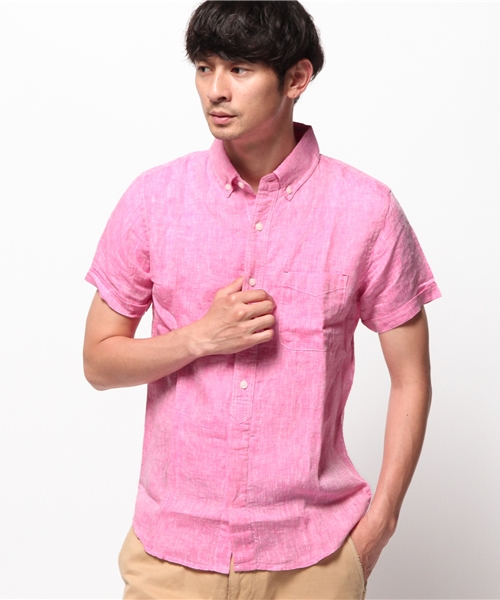 ivory court（アイボリーコート）の「リネンシャツ H/S◆（シャツ/ブラウス・メンズ・ネイビー/ダークブルー/ブルー系その他/ブラック/ホワイト/ピンク・40/38）」の6枚目の写真