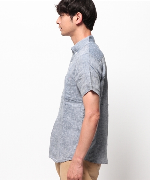 ivory court（アイボリーコート）の「リネンシャツ H/S◆（シャツ/ブラウス・メンズ・ネイビー/ダークブルー/ブルー系その他/ブラック/ホワイト/ピンク・40/38）」の8枚目の写真