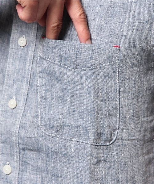 ivory court（アイボリーコート）の「リネンシャツ H/S◆（シャツ/ブラウス・メンズ・ネイビー/ダークブルー/ブルー系その他/ブラック/ホワイト/ピンク・40/38）」の14枚目の写真