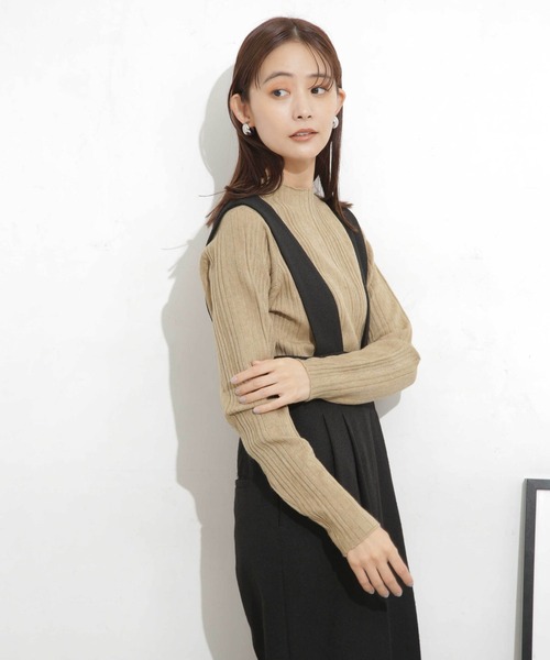 NANO universe(ナノユニバース)の「ランダムリブクロップドニットトップス(ニット/セーター・レディース・イエロー/ベージュ/ブラック・FREE)」の14枚目の写真