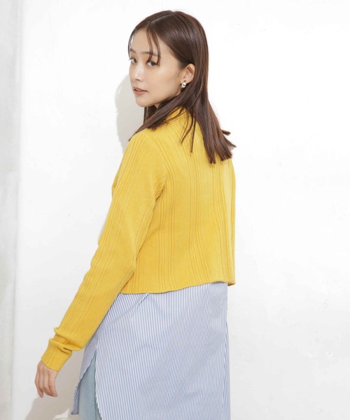 NANO universe(ナノユニバース)の「ランダムリブクロップドニットトップス(ニット/セーター・レディース・イエロー/ベージュ/ブラック・FREE)」の21枚目の写真
