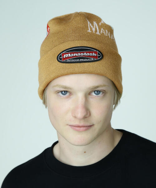 L.H.P(エルエイチピー)の「MANASTASH/マナスタッシュ/MULTI CLASSIC LOGO KNIT CAP(ニットキャップ/ビーニー・メンズ・ブラック/ベージュ/グレー/オリーブ系・F)」の10枚目の写真