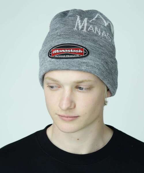 L.H.P(エルエイチピー)の「MANASTASH/マナスタッシュ/MULTI CLASSIC LOGO KNIT CAP(ニットキャップ/ビーニー・メンズ・ブラック/ベージュ/グレー/オリーブ系・F)」の3枚目の写真