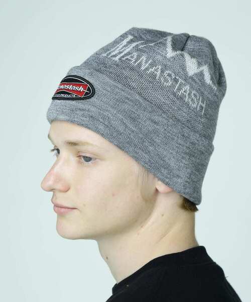 L.H.P(エルエイチピー)の「MANASTASH/マナスタッシュ/MULTI CLASSIC LOGO KNIT CAP(ニットキャップ/ビーニー・メンズ・ブラック/ベージュ/グレー/オリーブ系・F)」の6枚目の写真