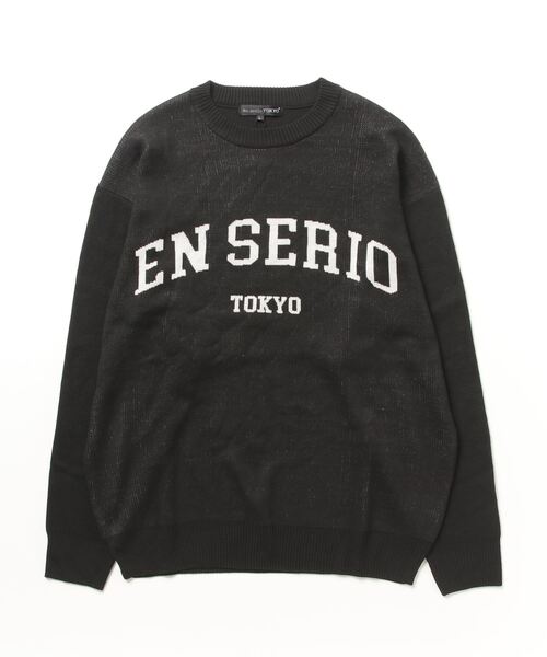 En serio TOKYO(エンソリオトーキョー)の「【En serio TOKYO】コットンタッチダブルジャガード アーチロゴ クルーネックニット(ニット/セーター・メンズ・ブラック/グレー/アイボリー・M/L)」の15枚目の写真