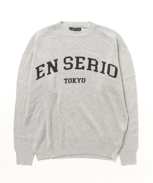 En serio TOKYO(エンソリオトーキョー)の「【En serio TOKYO】コットンタッチダブルジャガード アーチロゴ クルーネックニット(ニット/セーター・メンズ・ブラック/グレー/アイボリー・M/L)」の16枚目の写真