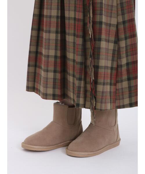 Samansa Mos2(サマンサ モスモス)の「サイドゴアフェイクムートンブーツ(ブーツ・レディース・ブラウン/ベージュ・M/L)」の1枚目の写真