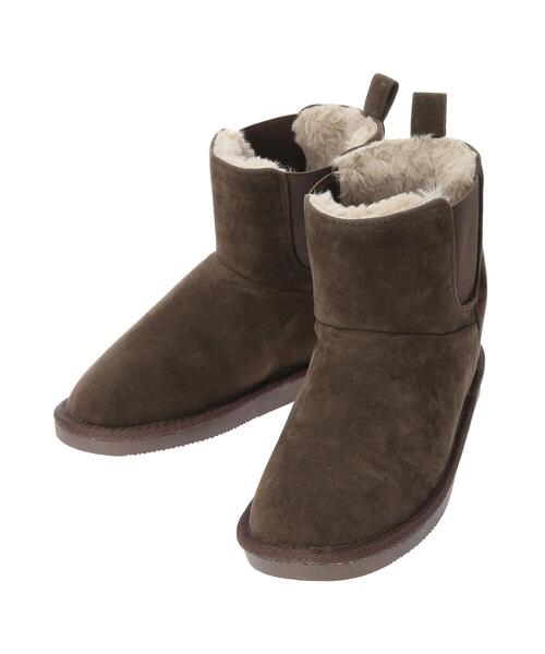 Samansa Mos2(サマンサ モスモス)の「サイドゴアフェイクムートンブーツ(ブーツ・レディース・ブラウン/ベージュ・M/L)」の2枚目の写真