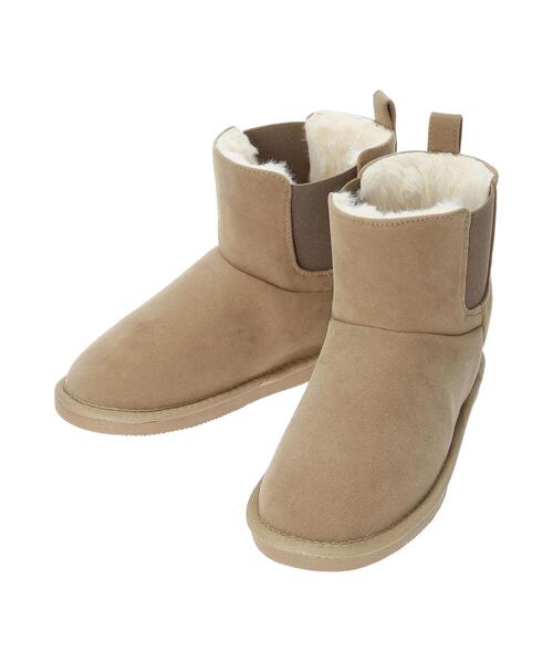 Samansa Mos2(サマンサ モスモス)の「サイドゴアフェイクムートンブーツ(ブーツ・レディース・ブラウン/ベージュ・M/L)」の6枚目の写真