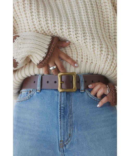 ALEXIA STAM（アリシアスタン）の「Leather Wide Belt/レザーワイドベルト（ベルト・レディース・ブラウン/ブラック・FREE）」の2枚目の写真