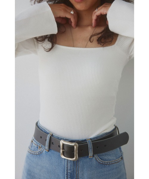 ALEXIA STAM（アリシアスタン）の「Leather Wide Belt/レザーワイドベルト（ベルト・レディース・ブラウン/ブラック・FREE）」の4枚目の写真