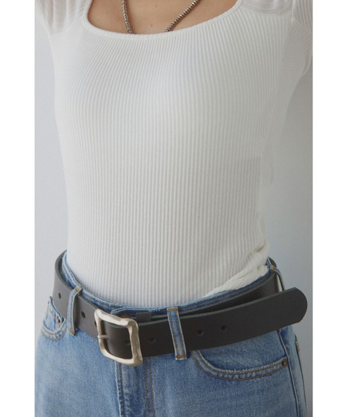 ALEXIA STAM（アリシアスタン）の「Leather Wide Belt/レザーワイドベルト（ベルト・レディース・ブラウン/ブラック・FREE）」の5枚目の写真