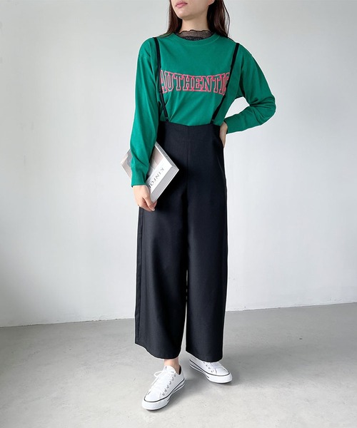 Mac-House（マックハウス）の「GOOD CREW サスペンダー付きパンツ サロペット（サロペット/オーバーオール・レディース・ブラウン系その他/ブラック/ベージュ・L/M）」の5枚目の写真
