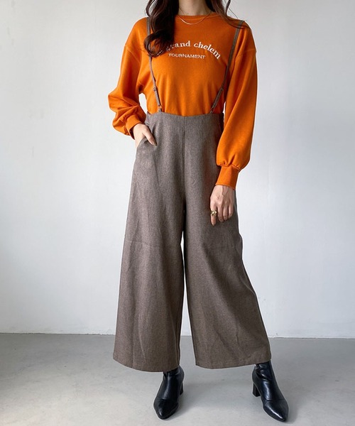 Mac-House（マックハウス）の「GOOD CREW サスペンダー付きパンツ サロペット（サロペット/オーバーオール・レディース・ブラウン系その他/ブラック/ベージュ・L/M）」の8枚目の写真