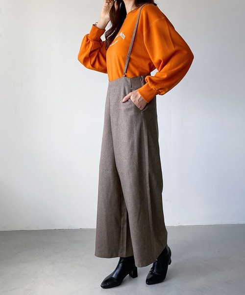Mac-House（マックハウス）の「GOOD CREW サスペンダー付きパンツ サロペット（サロペット/オーバーオール・レディース・ブラウン系その他/ブラック/ベージュ・L/M）」の9枚目の写真