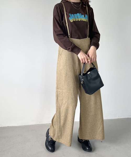 Mac-House（マックハウス）の「GOOD CREW サスペンダー付きパンツ サロペット（サロペット/オーバーオール・レディース・ブラウン系その他/ブラック/ベージュ・L/M）」の14枚目の写真
