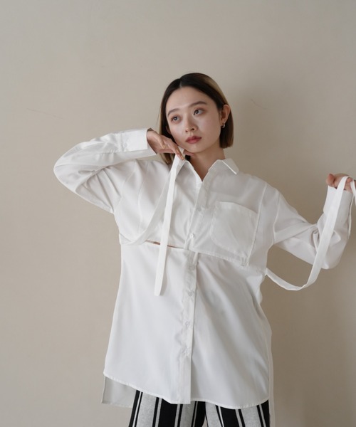 Uenui(ウニュイ)の「【ZOZO限定】センター スリット デザインシャツ(シャツ/ブラウス・レディース・ブラック/ホワイト・FREE)」の15枚目の写真