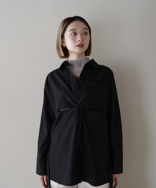 Uenui(ウニュイ)の「【ZOZO限定】センター スリット デザインシャツ(シャツ/ブラウス・レディース・ブラック/ホワイト・FREE)」の16枚目の写真