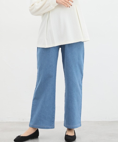 デニムストレートパンツ（股下67cm）（デニムパンツ）｜Honeys