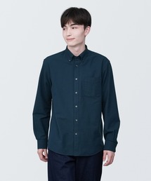 紳士　洗いざらしオックスボタンダウン長袖シャツ