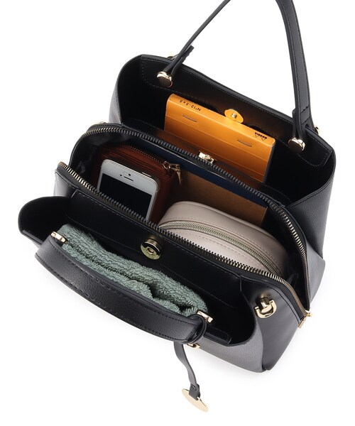 OPAQUE.CLIP（オペークドットクリップ）の「◆【2WAY】ミドルサイズボストンバッグ（ボストンバッグ・レディース・ブラック/ベージュ系その他7/イエロー系4/ブルー系4・00）」の12枚目の写真