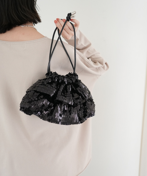 SLOBE IENA(スローブイエナ)の「【Casselini/キャセリーニ】フリルスパンコールバッグ(クラッチバッグ・レディース・ブラック・FREE)」の17枚目の写真