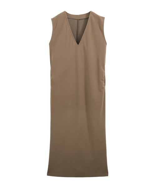 nouvellemoi（ヌーベルモイ）の「Vネックロングジャンパースカート（ジャンパースカート・レディース・アイボリー/ブラック/グレー/モカ・S/L/M）」の5枚目の写真