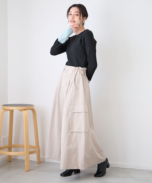 BAYFLOW(ベイフロー)の「バイカラーリブニットプルオーバー(ニット/セーター・レディース・ライトグレー/ブラック/オフホワイト/ラベンダー・SMALL/MEDIUM)」の12枚目の写真