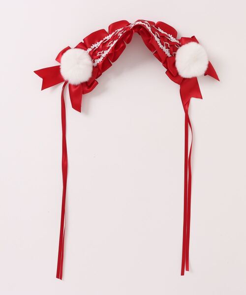 Catherine Cottage（キャサリンコテージ）の「レースアップリボンヘッドドレス（その他ヘアアクセサリー・レディース・レッド系2/レッド系1/サックスブルー/オフホワイト/ピンク/ネイビー・FREE）」の6枚目の写真