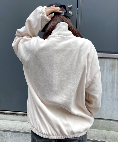 ノースフェイス　ワンポイント刺繍　裏フリース　フルジップジャケット　アイボリーM THE NORTH FACE (ザ ノースフェイス) 裏フリース フード