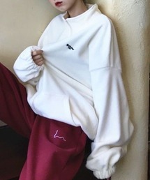 SHEPP（シープ）の「【お気に入り7000人突破！】フリースボア ワンポイント刺繍 スタンドネックジップアップジャケット（ブルゾン）」