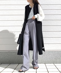 Q | バックベルト付きジレ(ベスト)