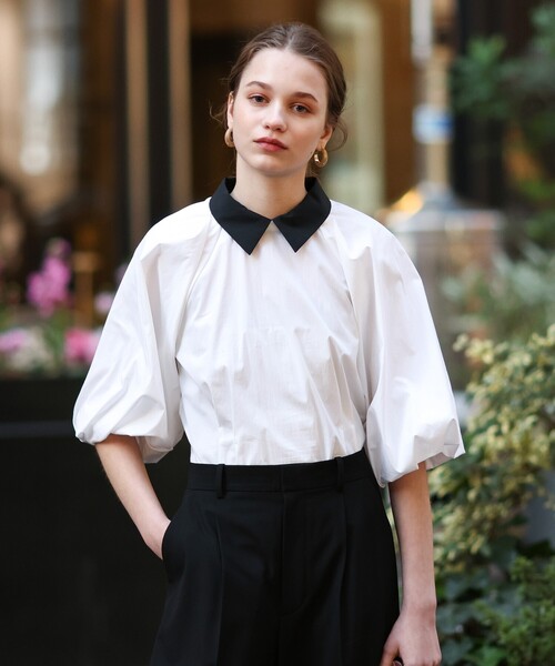 DRESSTERIOR(ドレステリア)の「◆【2WAY】バルーンスリーブブラウス(シャツ/ブラウス・レディース・ブラック/オフホワイト・38/36/34)」の6枚目の写真