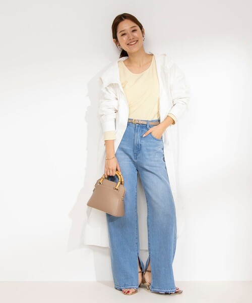 Rie Miller（リエミラー）の「ランダムテレコ長袖Tシャツ（Tシャツ/カットソー・レディース・オフホワイト/チャコールグレー/クリーム・38）」の5枚目の写真