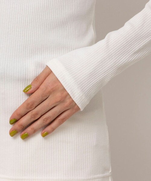 Rie Miller（リエミラー）の「ランダムテレコ長袖Tシャツ（Tシャツ/カットソー・レディース・オフホワイト/チャコールグレー/クリーム・38）」の12枚目の写真