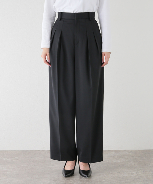 plage（プラージュ）の「WOOL スラックス (black)（スラックス