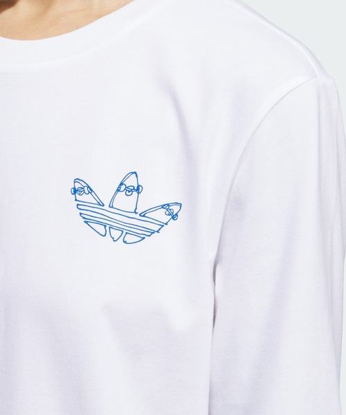 【adidas】Originals fire graphic large trefoil 長袖 Tシャツ T-shirts adidas Fire Graphic Trefoil Long Sleeve T-Shirt