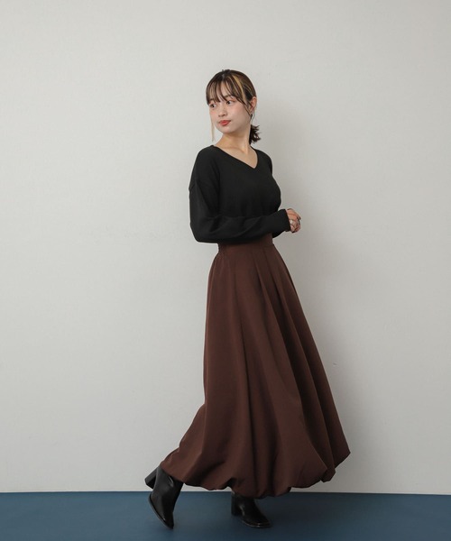 SENSE OF PLACE by URBAN RESEARCH(センスオブプレイスバイアーバンリサーチ)の「バルーンスカート(スカート・レディース・ブラック/ベージュ/オフホワイト/ブルー/チャコールグレー/ネイビー/ブラウン・SMALL/MEDIUM)」の15枚目の写真