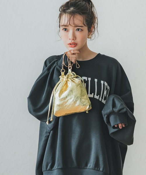 coca(coca)(コカ)の「【WEB限定セール】メタリック巾着チェーンバック(ショルダーバッグ・レディース・シルバー/ゴールド・ONE SIZE)」の13枚目の写真