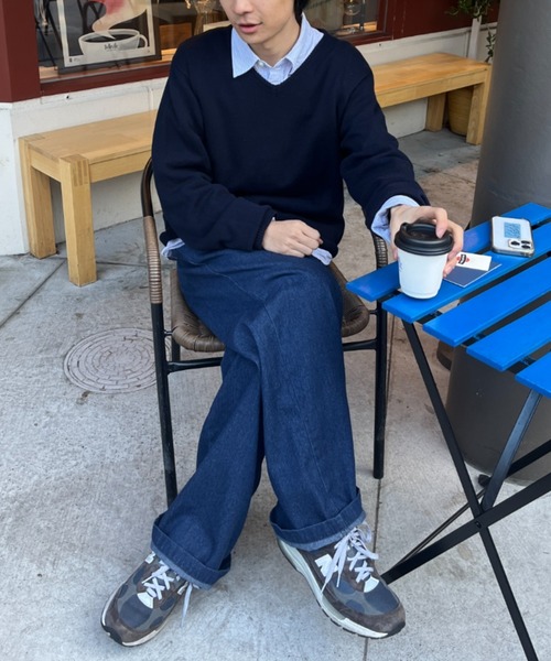 BROKEN BASE（ブロークンベース）の「刺繍入り7GVネックニット（ニット/セーター・メンズ・チャコールグレー/ネイビー・LARGE/MEDIUM）」の13枚目の写真